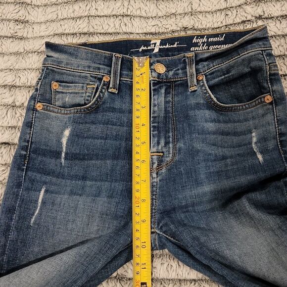 7 for all mankind high waist ankle gwenevere skinny distressed jeans size 24 - Picture 11 of 11